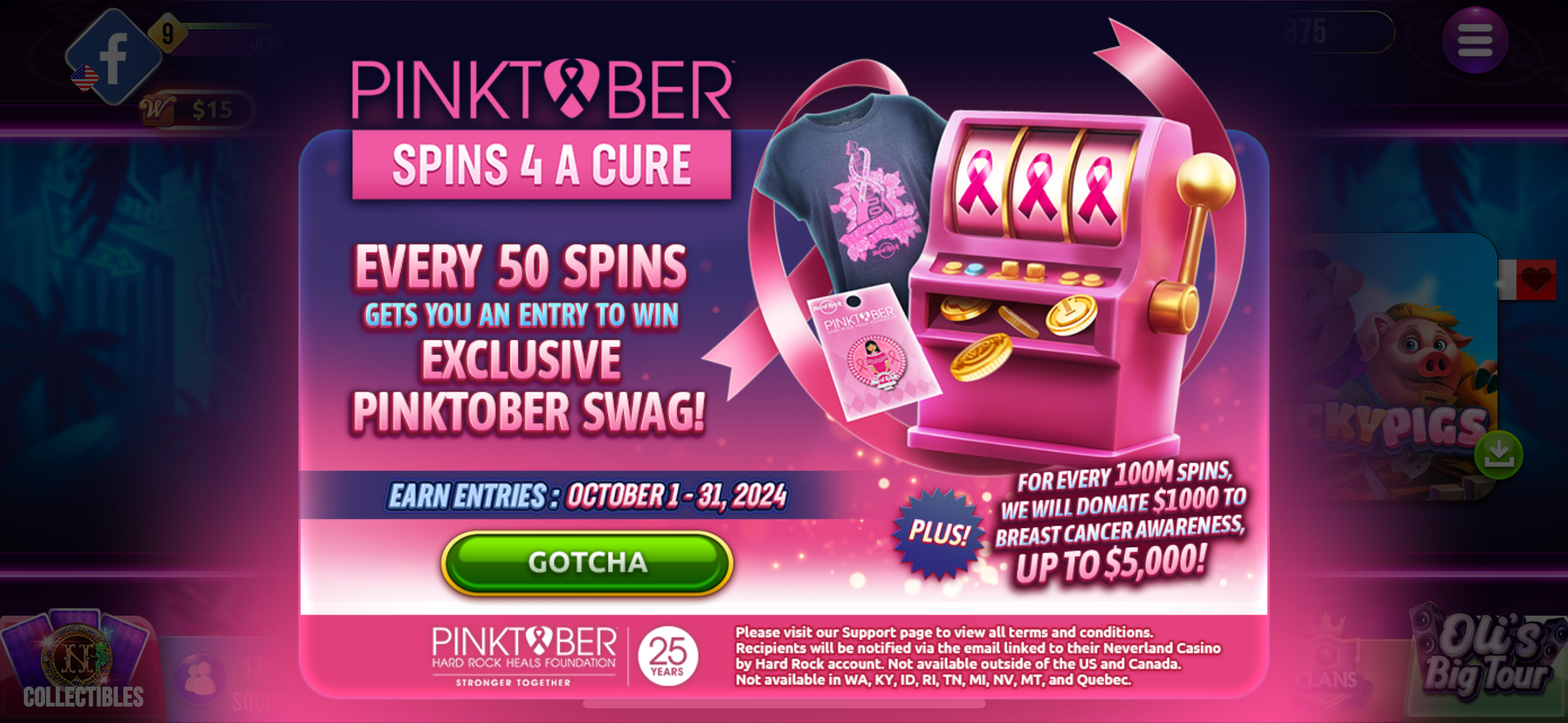 hard rock games pinktober